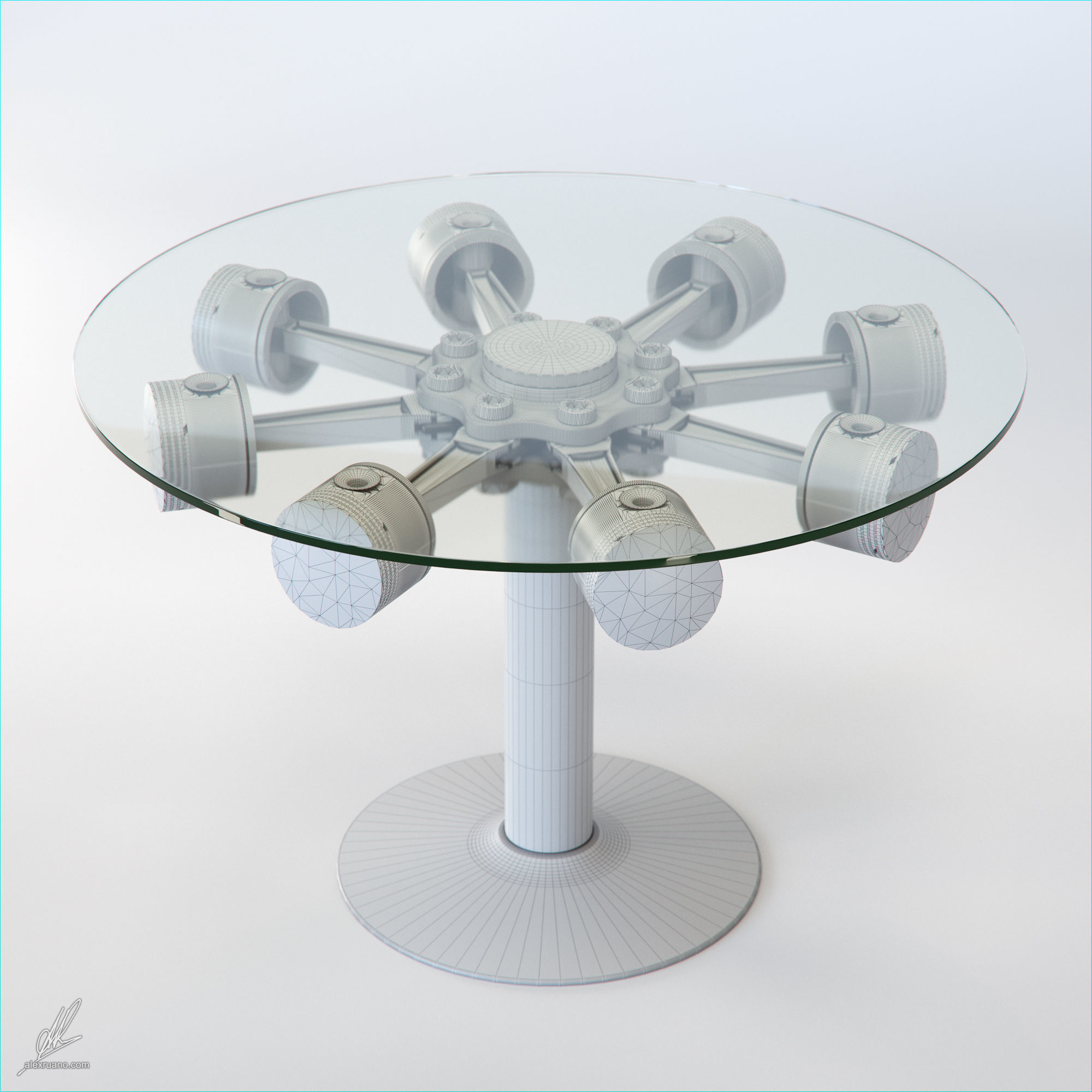 Piston Coffee Table 3D model_4
