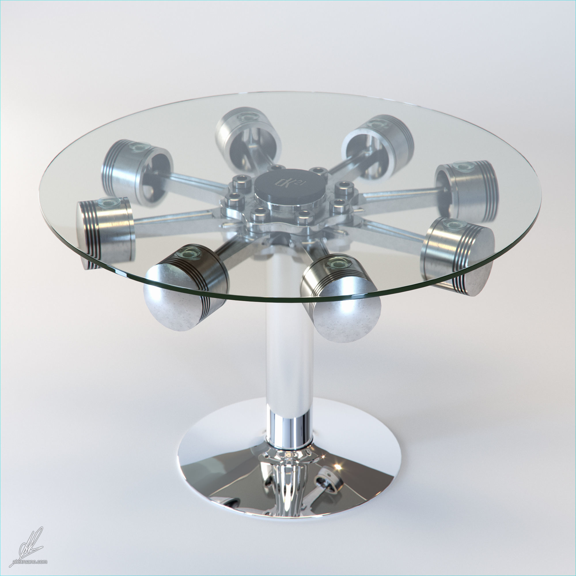 Piston Coffee Table 3D model_2