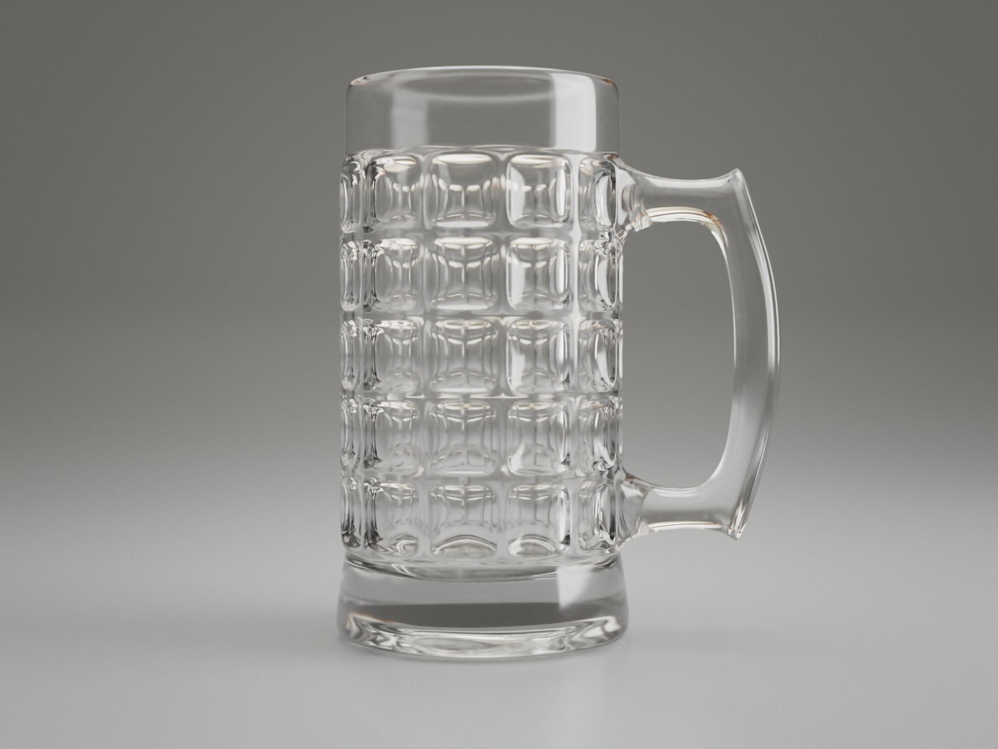 Dimpled Glass Beer Mug 3D model_0