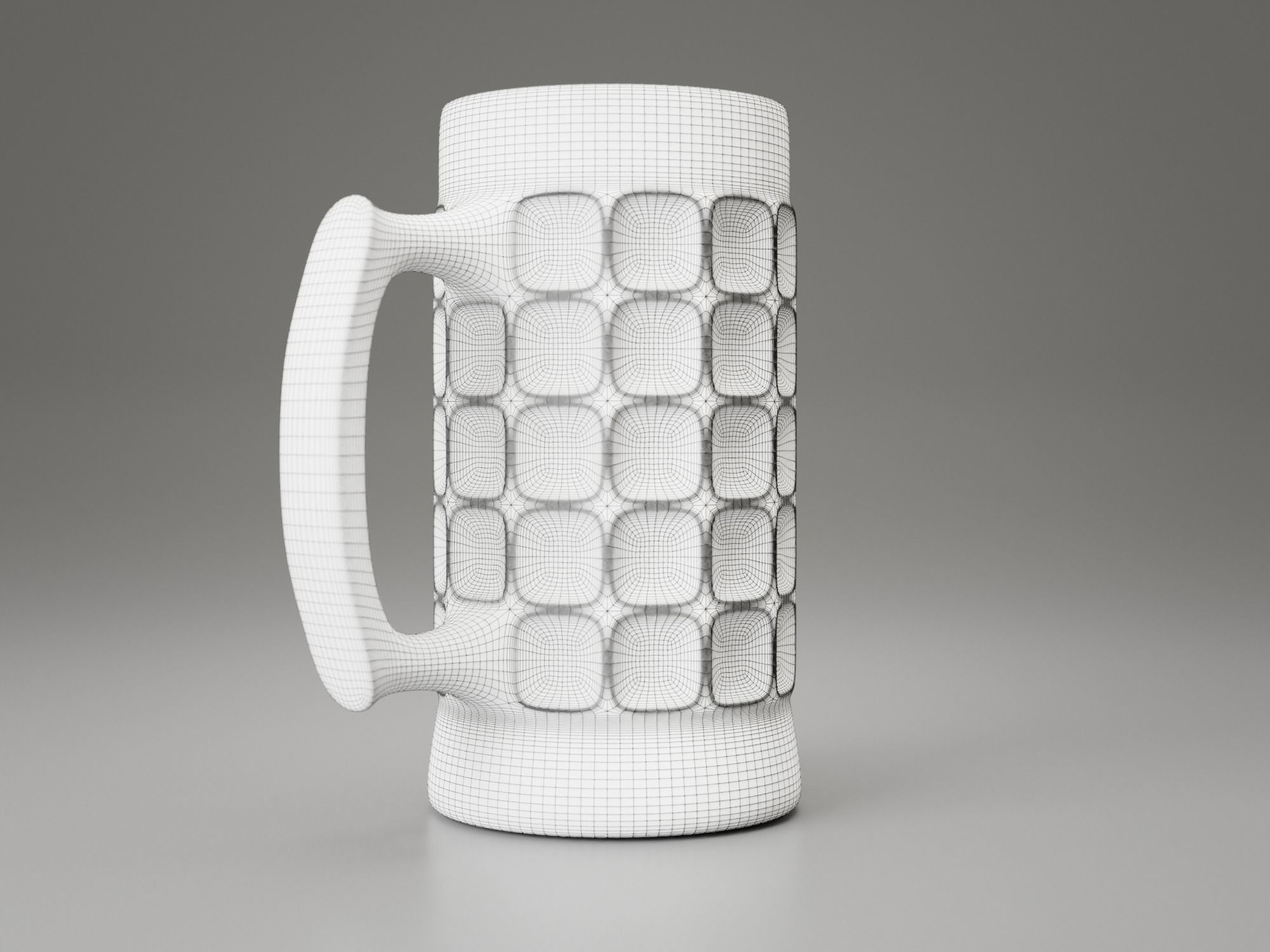 Dimpled Glass Beer Mug 3D model_7