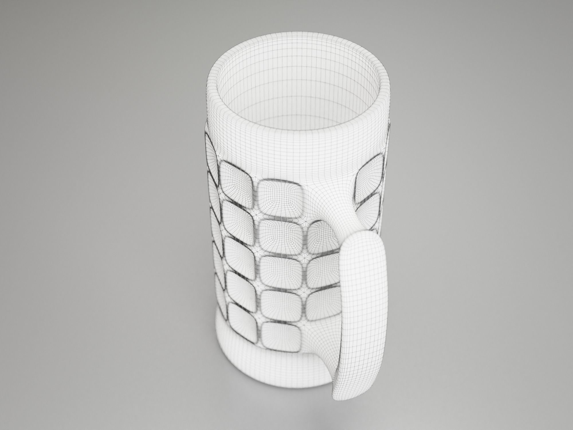 Dimpled Glass Beer Mug 3D model_5