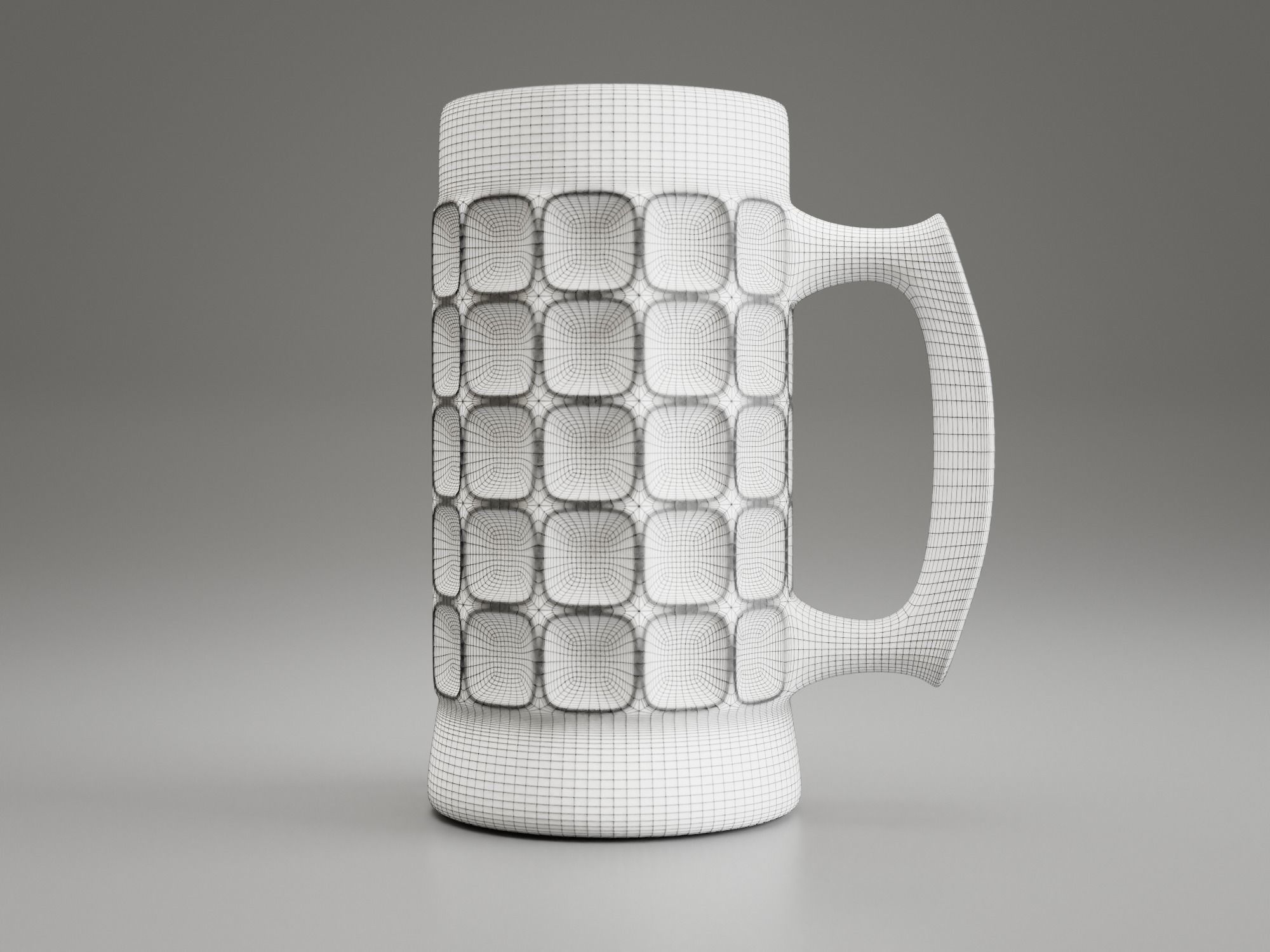 Dimpled Glass Beer Mug 3D model_1