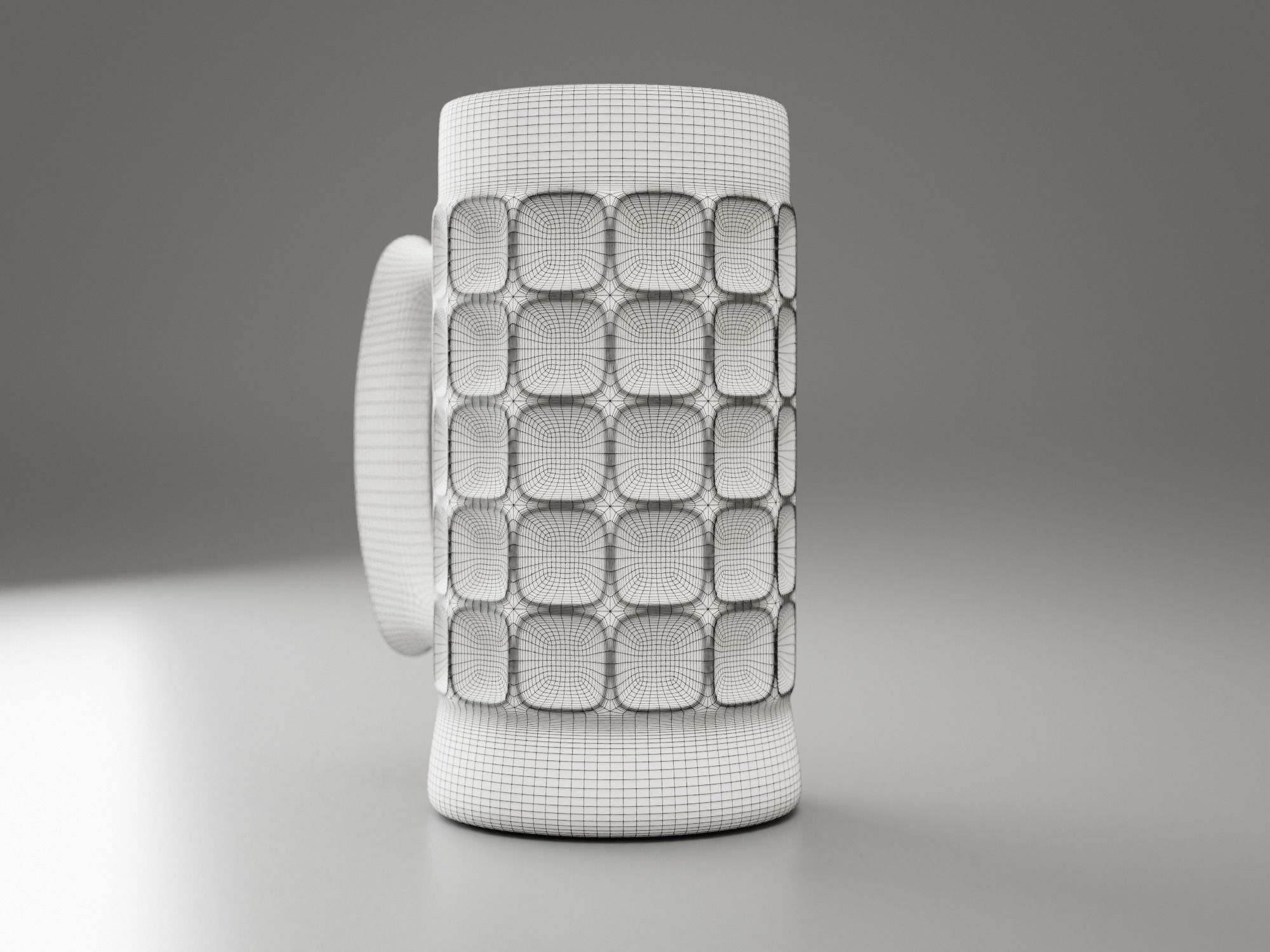 Dimpled Glass Beer Mug 3D model_3