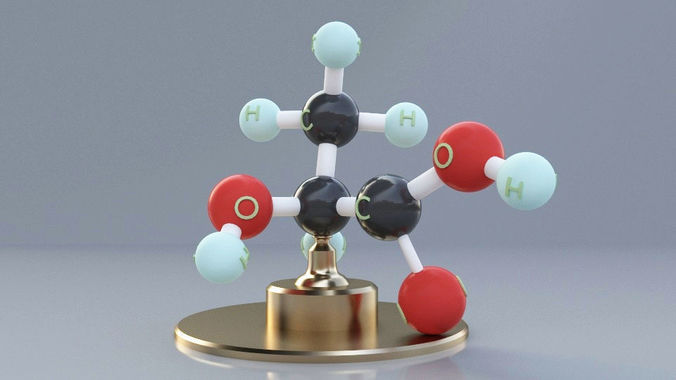 Lactic Acid Molecule 3D print model