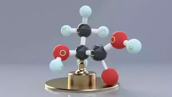 Lactic Acid Molecule 3D print model