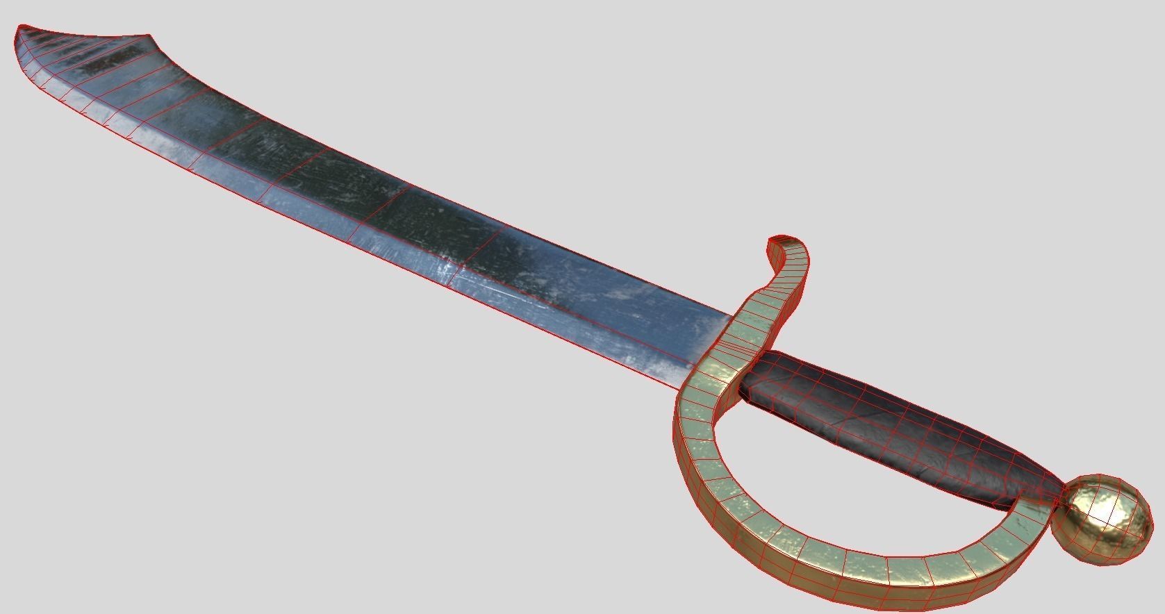 Pirate Sword Low-poly 3D model_1