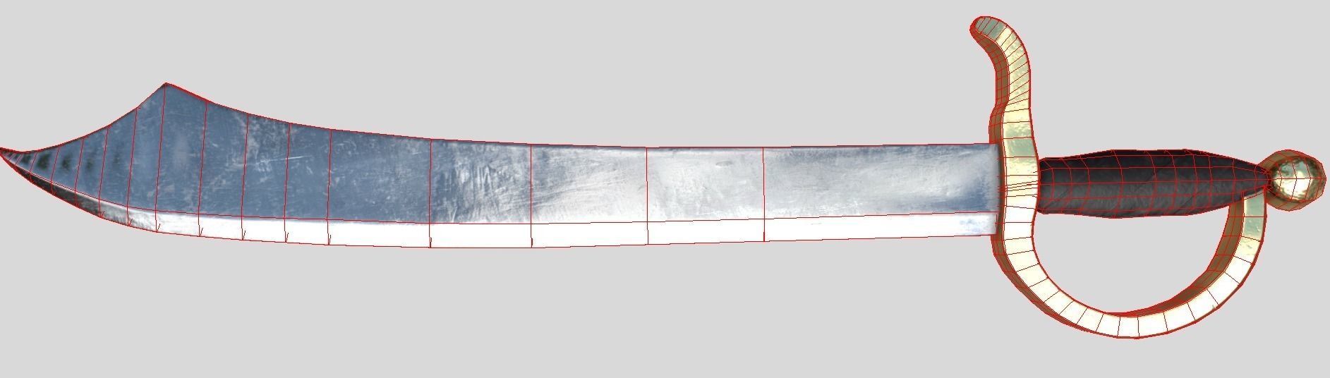 Pirate Sword Low-poly 3D model_2