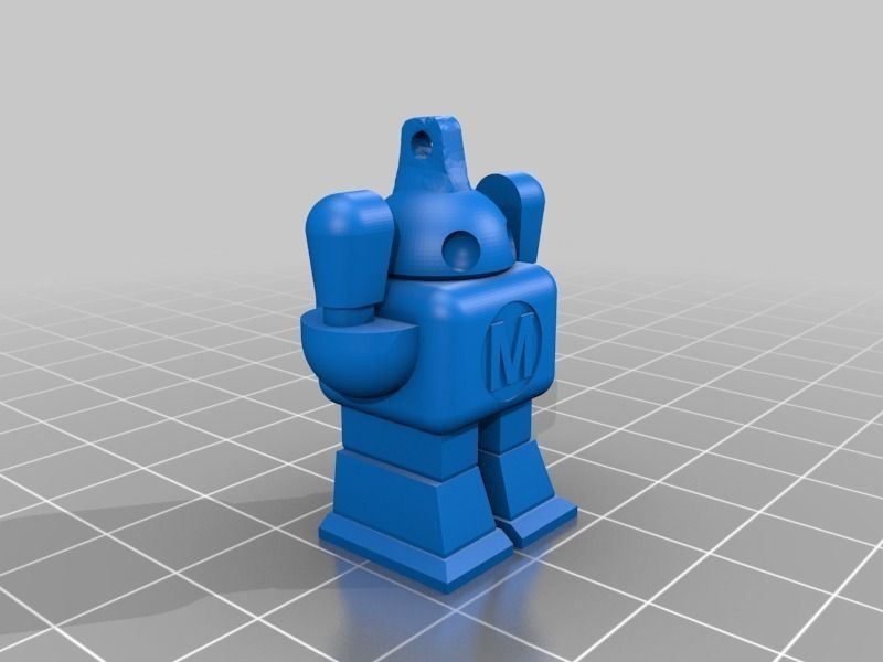 Make Robot with Keychain Necklace Ring Free 3D print model_2