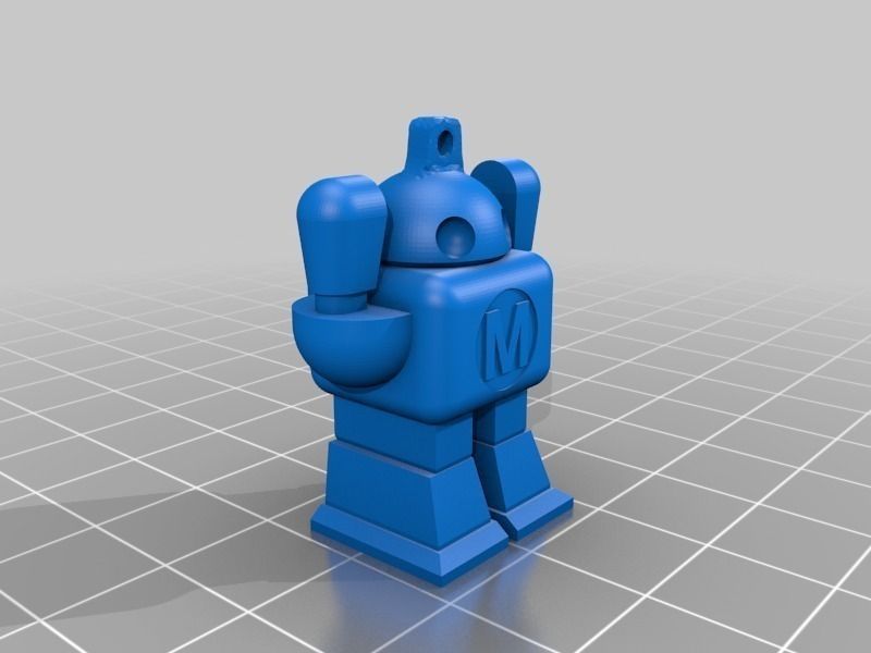 Make Robot with Keychain Necklace Ring Free 3D print model_1