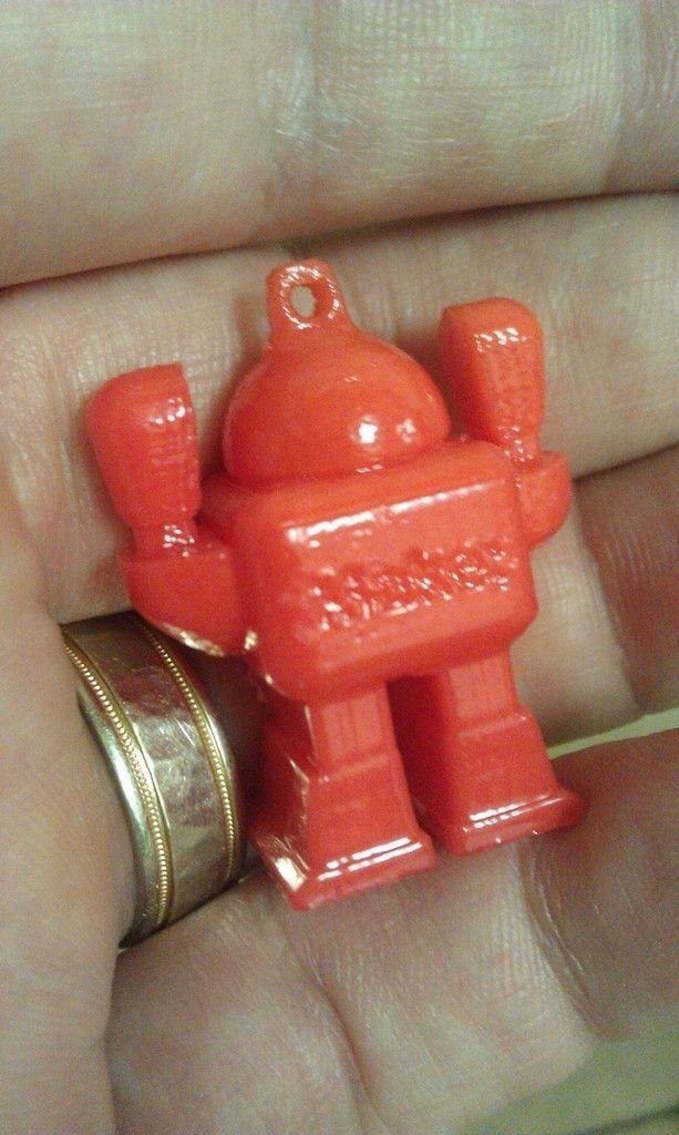 Make Robot with Keychain Necklace Ring Free 3D print model_4