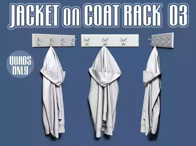 Jacket on coat rack 03 3D model