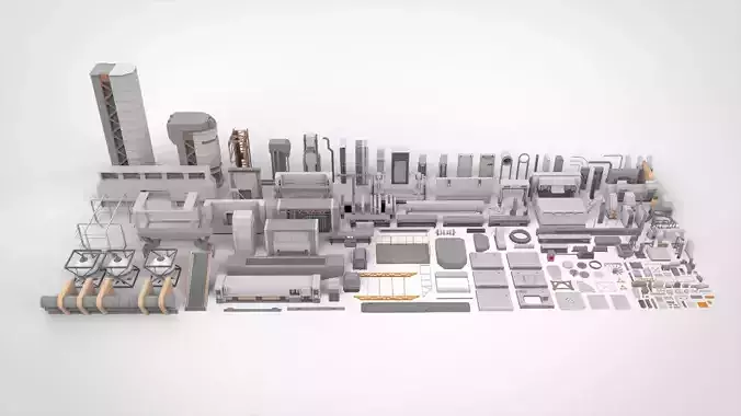Sci-Fi architecture Elements collection 4 3D model