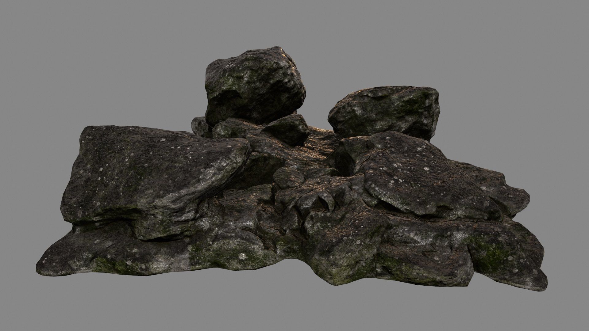 rocks group of Low-poly 3D model_2