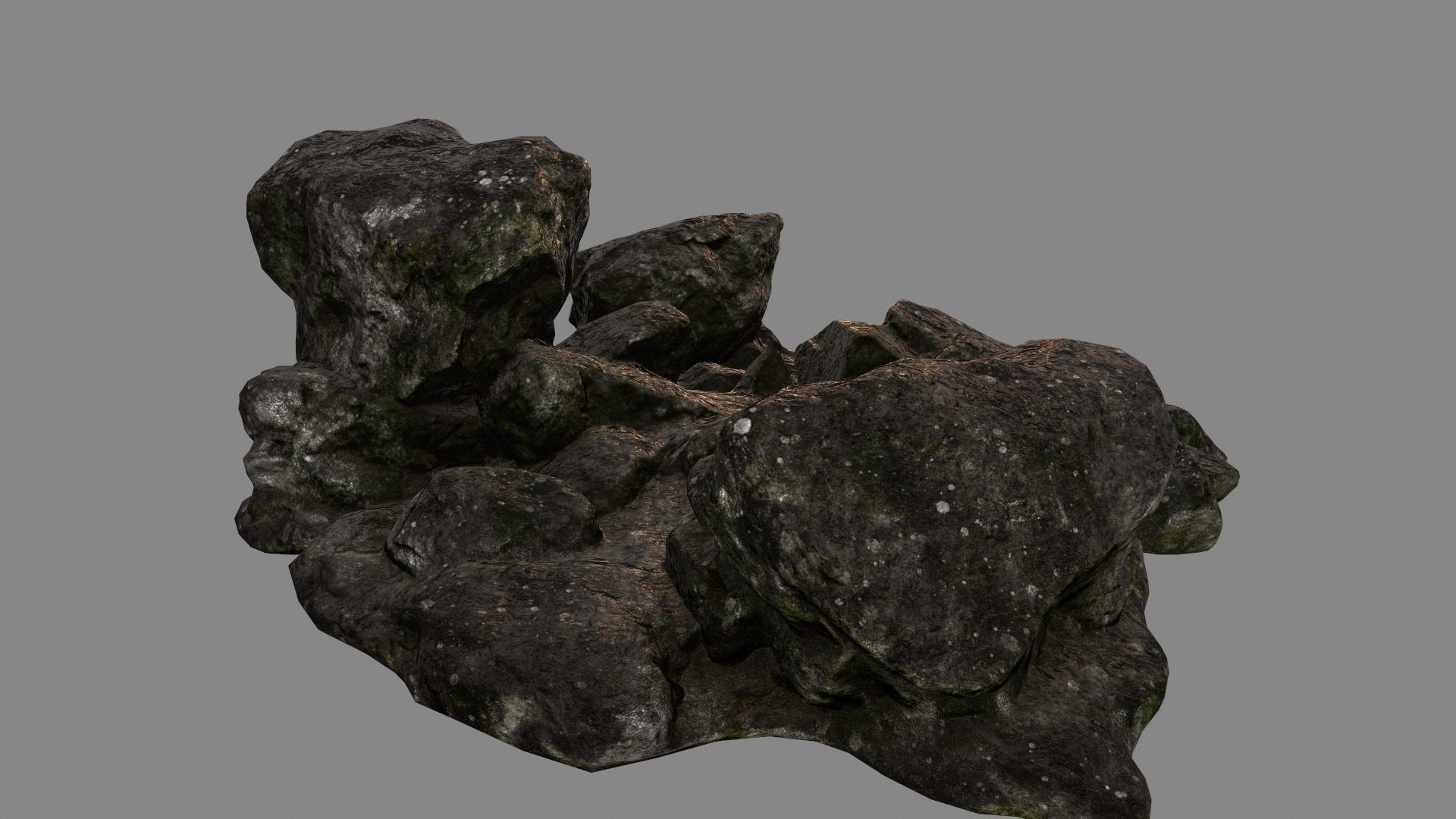 rocks group of Low-poly 3D model_5