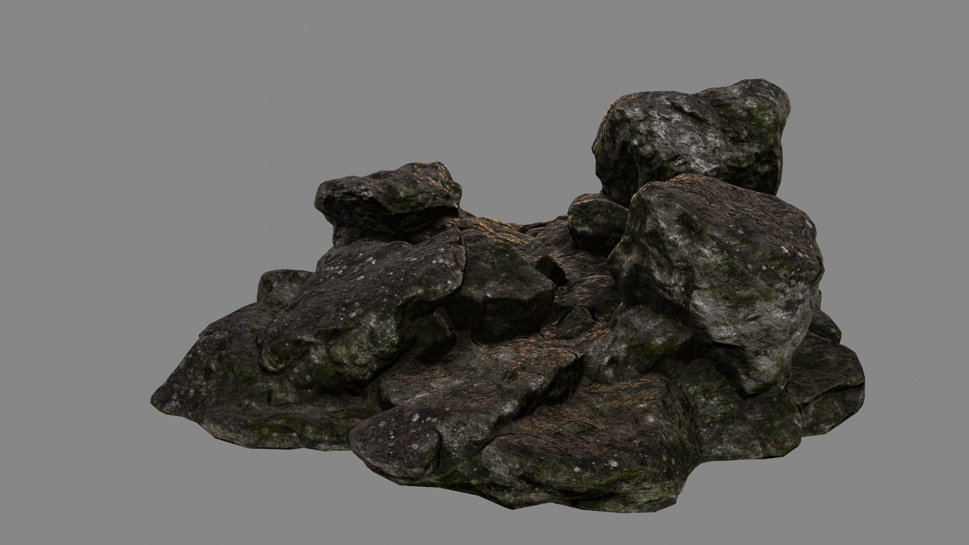 rocks group of Low-poly 3D model_10