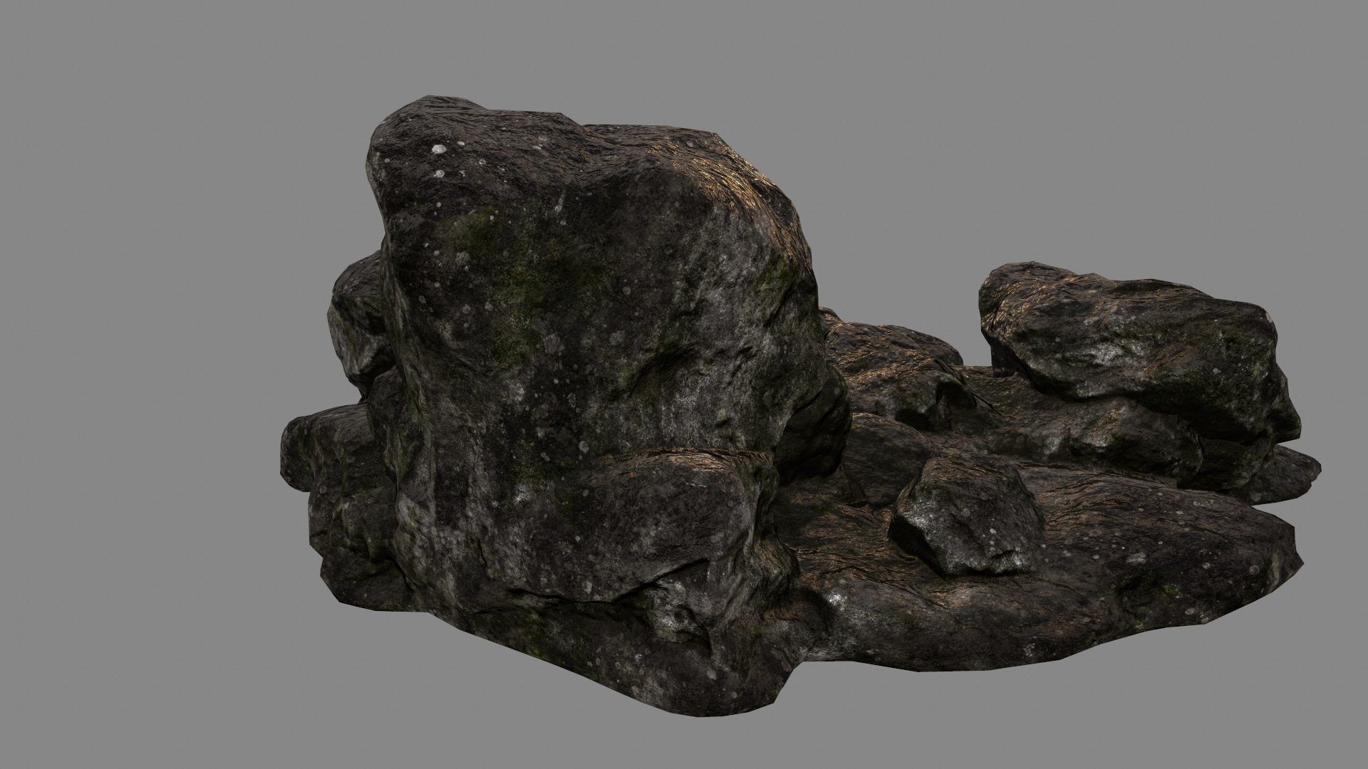 rocks group of Low-poly 3D model_8