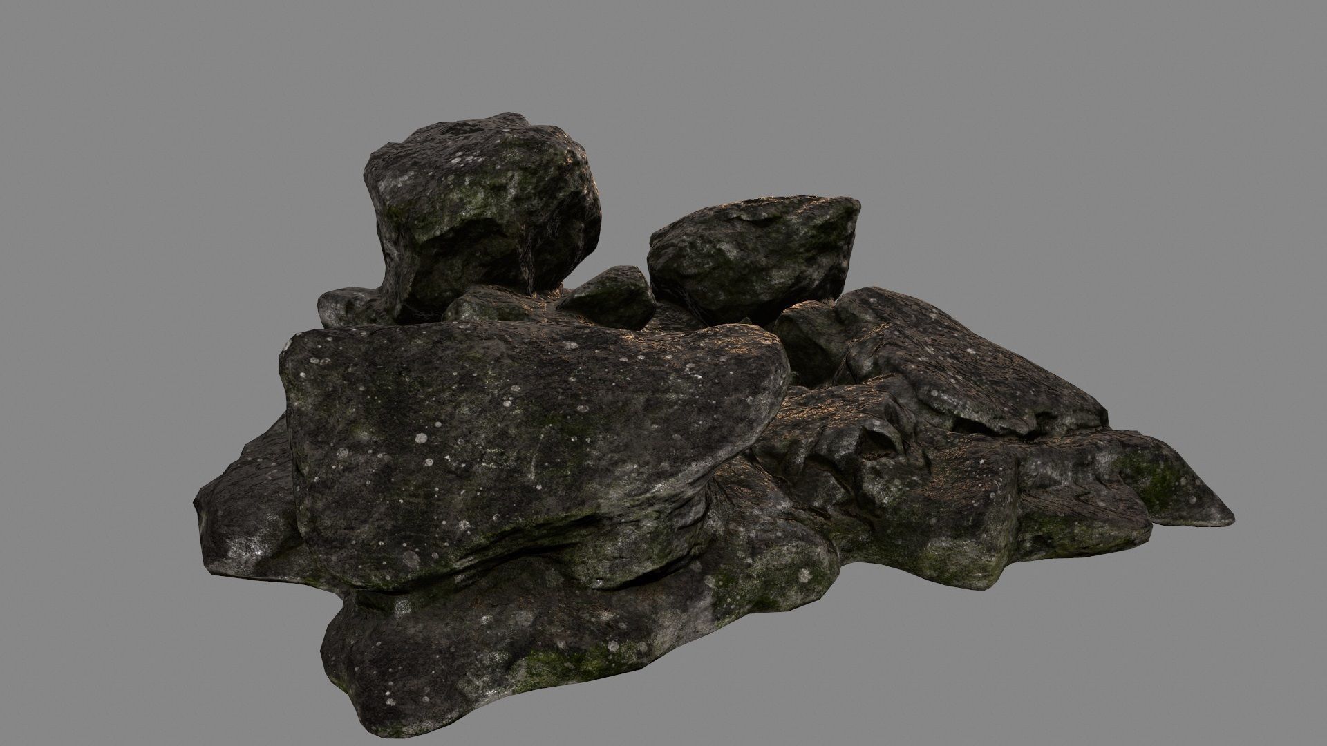 rocks group of Low-poly 3D model_3