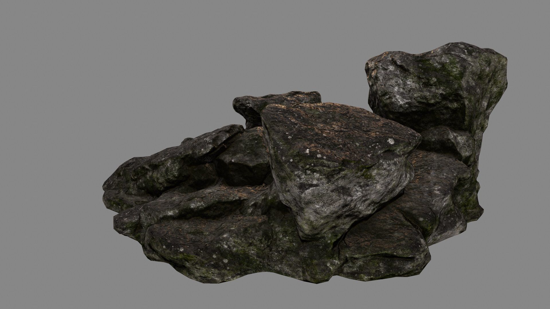 rocks group of Low-poly 3D model_7