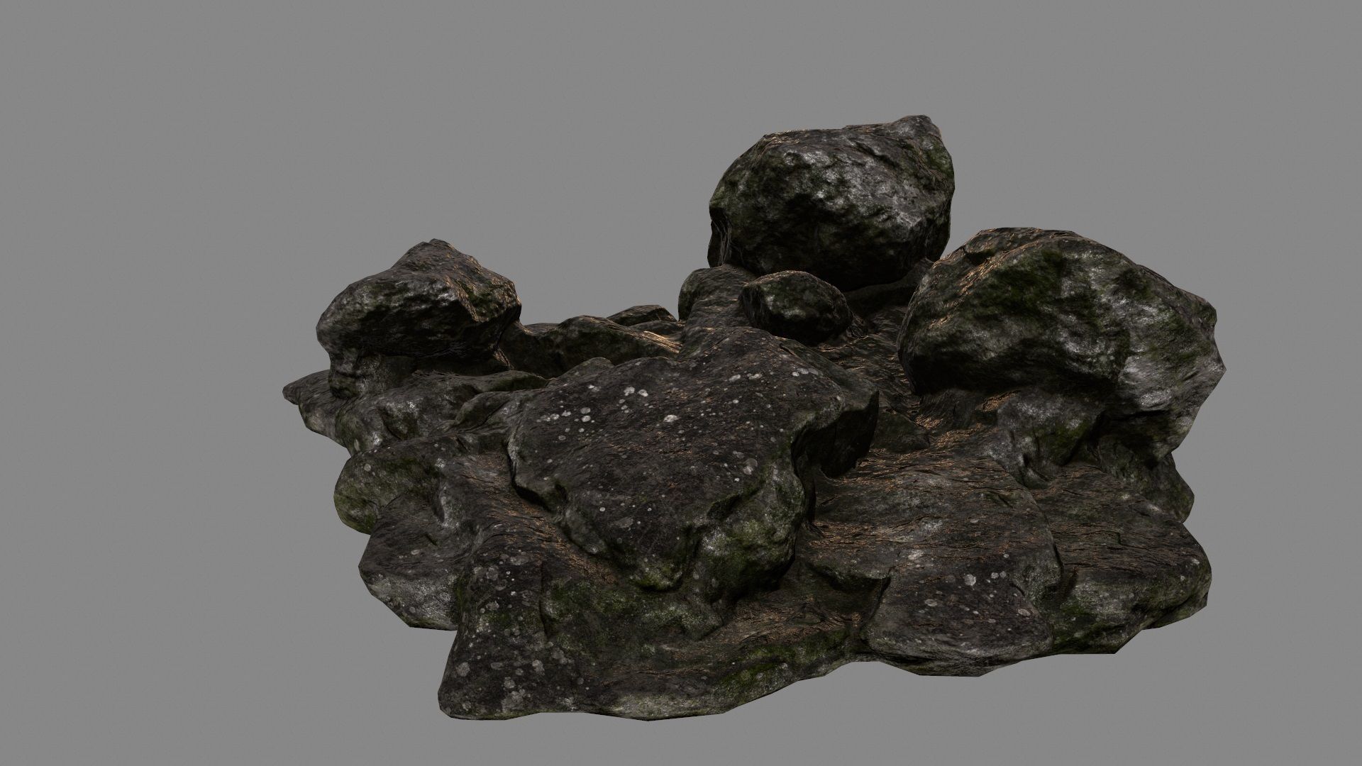 rocks group of Low-poly 3D model_11