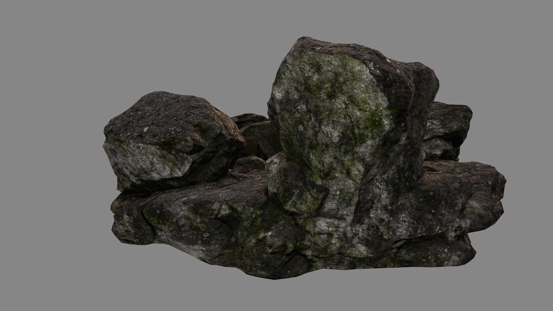 rocks group of Low-poly 3D model_4