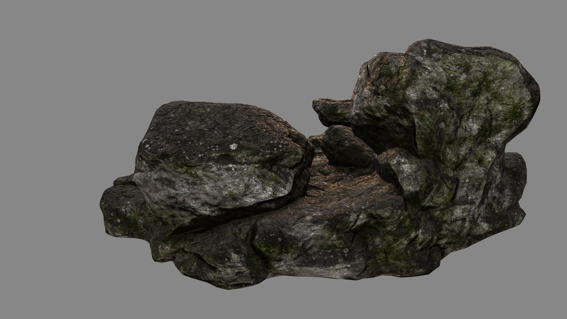 rocks group of Low-poly 3D model_9