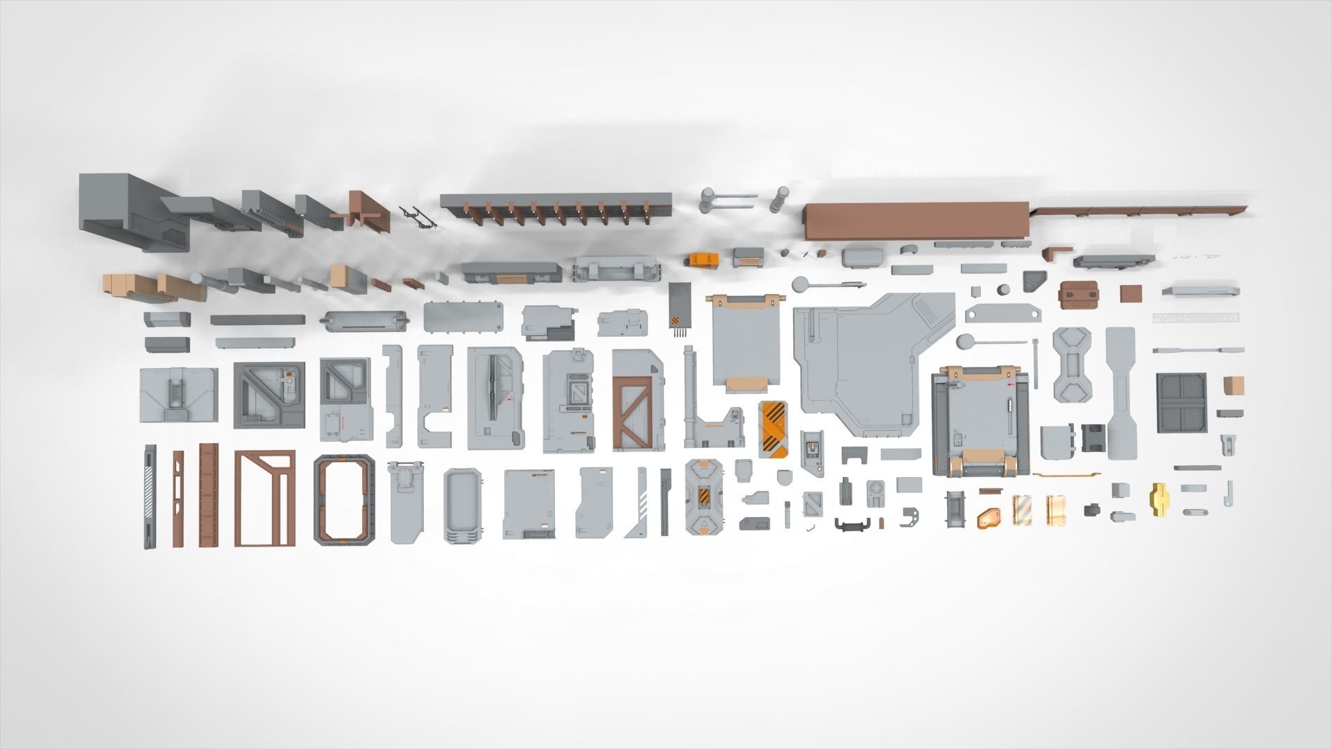 Sci-Fi architecture Elements collection 27 3D model_1