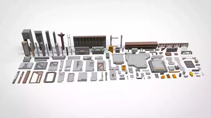 Sci-Fi architecture Elements collection 27 3D model