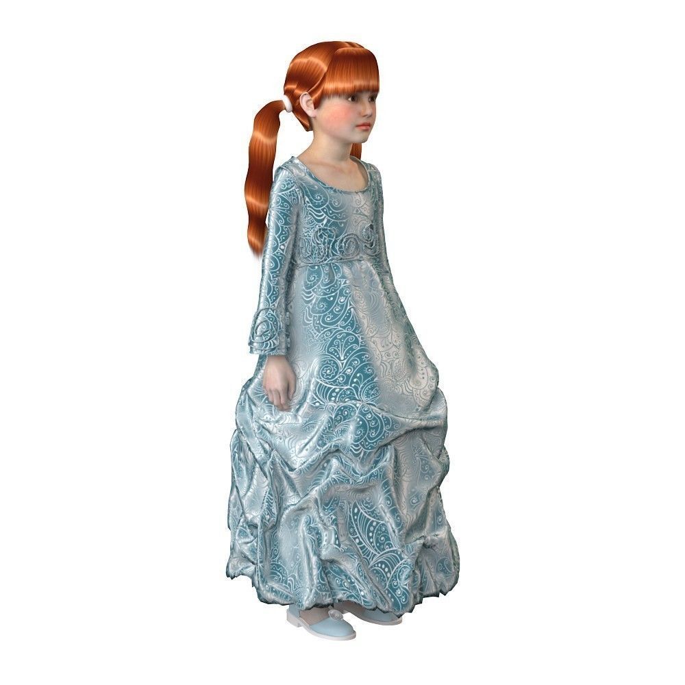 Girl dress t shirt skirt Baby clothes 3D model_23