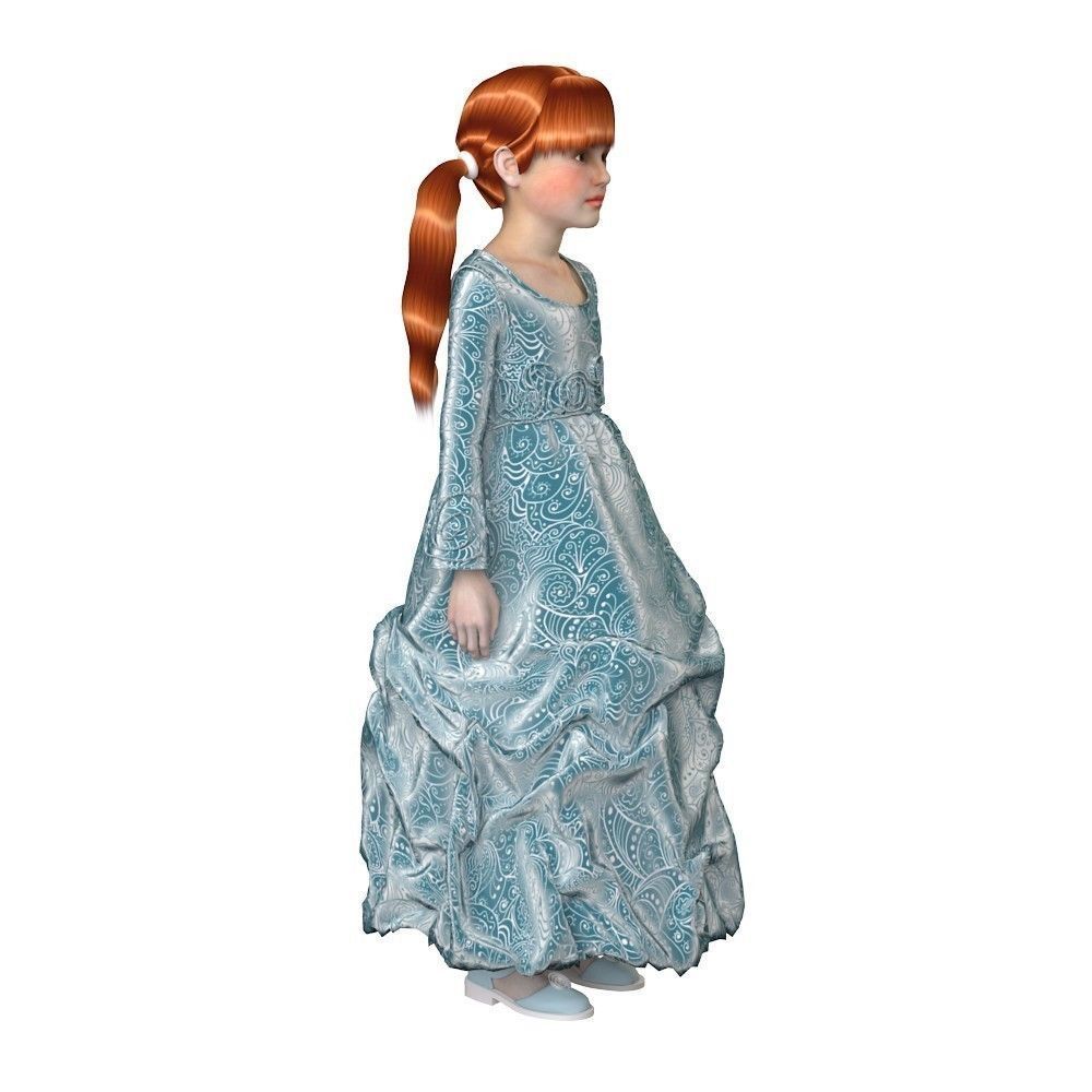 Girl dress t shirt skirt Baby clothes 3D model_22