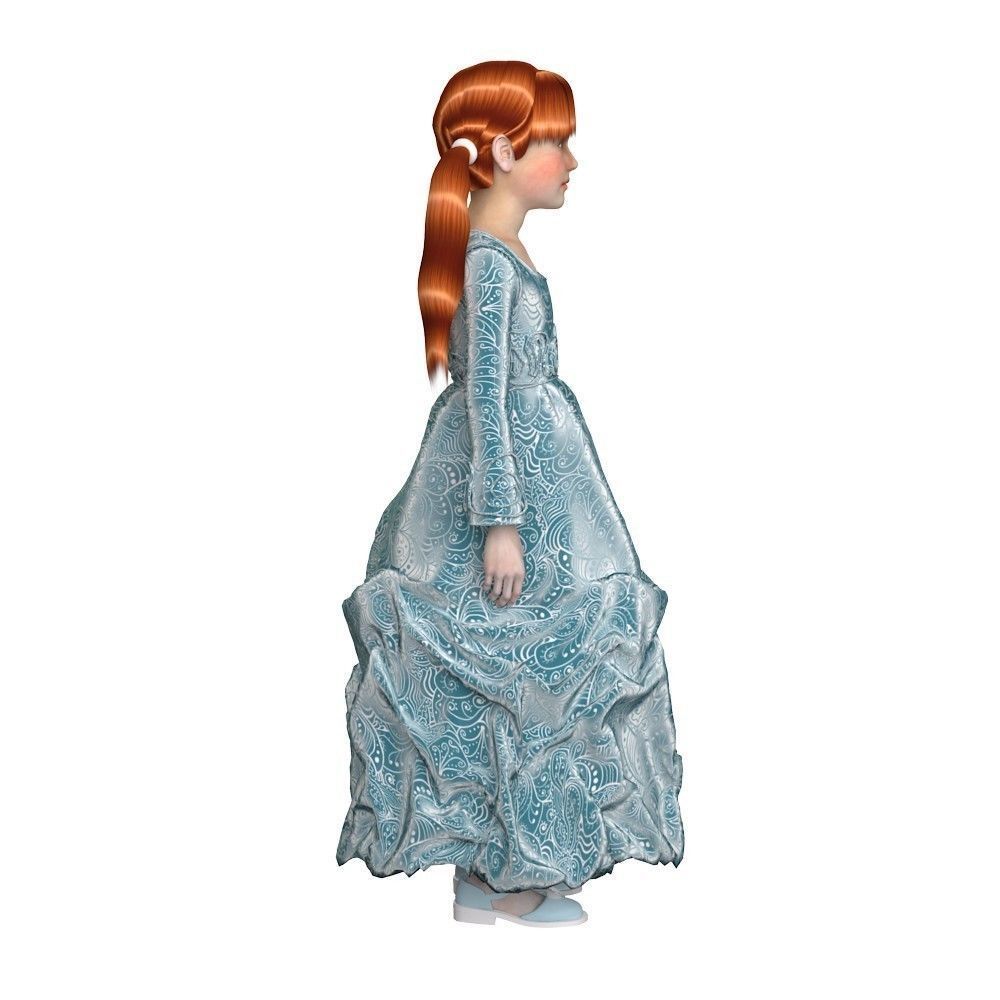 Girl dress t shirt skirt Baby clothes 3D model_21