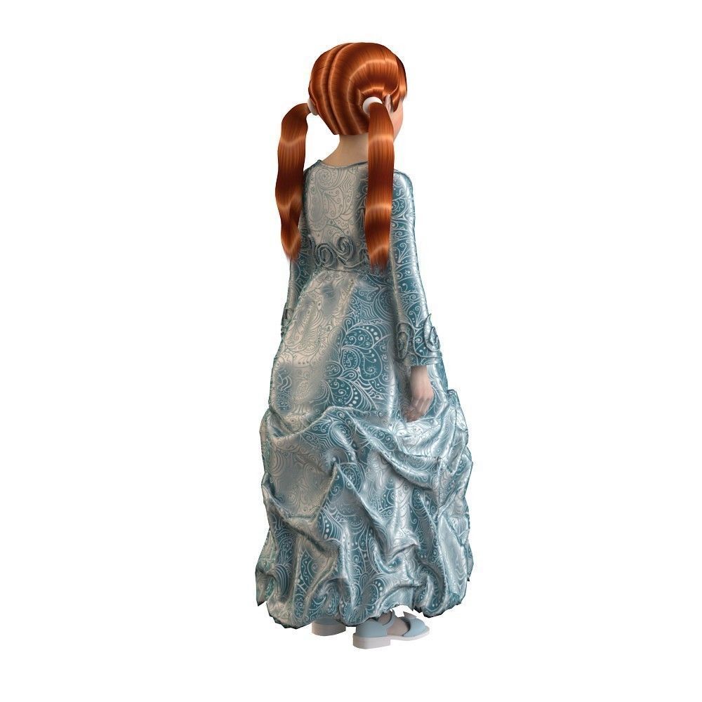 Girl dress t shirt skirt Baby clothes 3D model_16