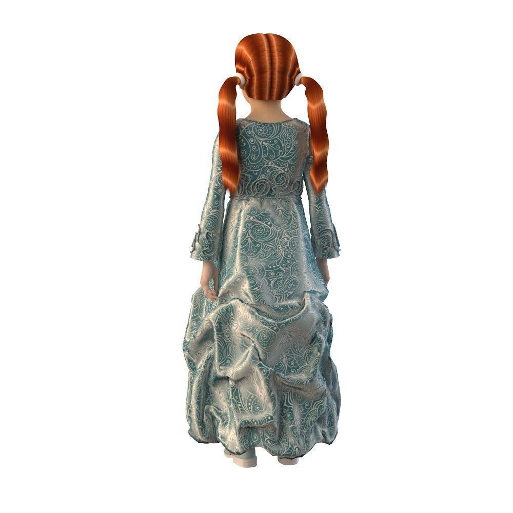 Girl dress t shirt skirt Baby clothes 3D model_11