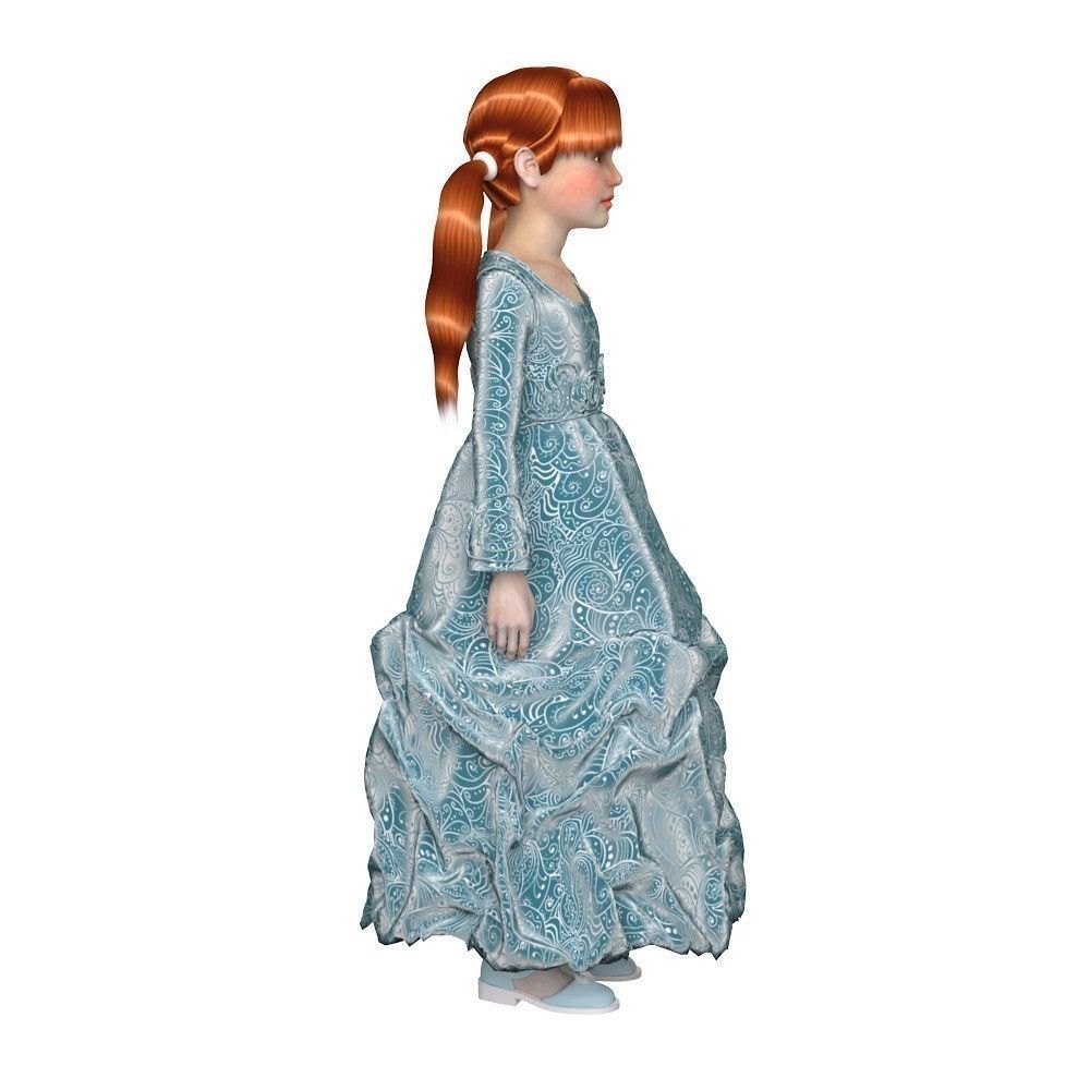 Girl dress t shirt skirt Baby clothes 3D model_20