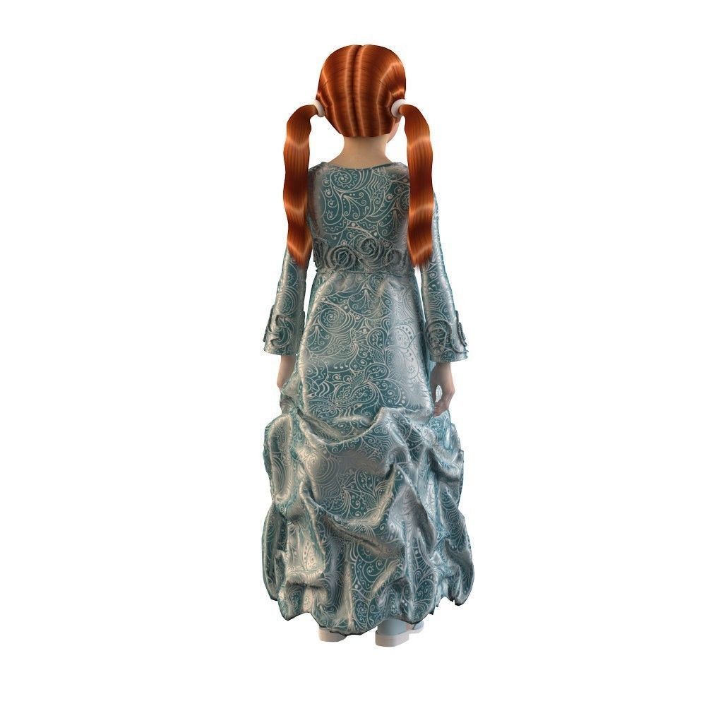 Girl dress t shirt skirt Baby clothes 3D model_19