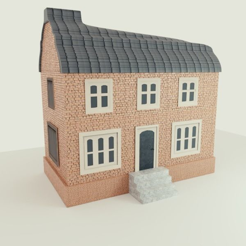Building House low poly Low-poly 3D model