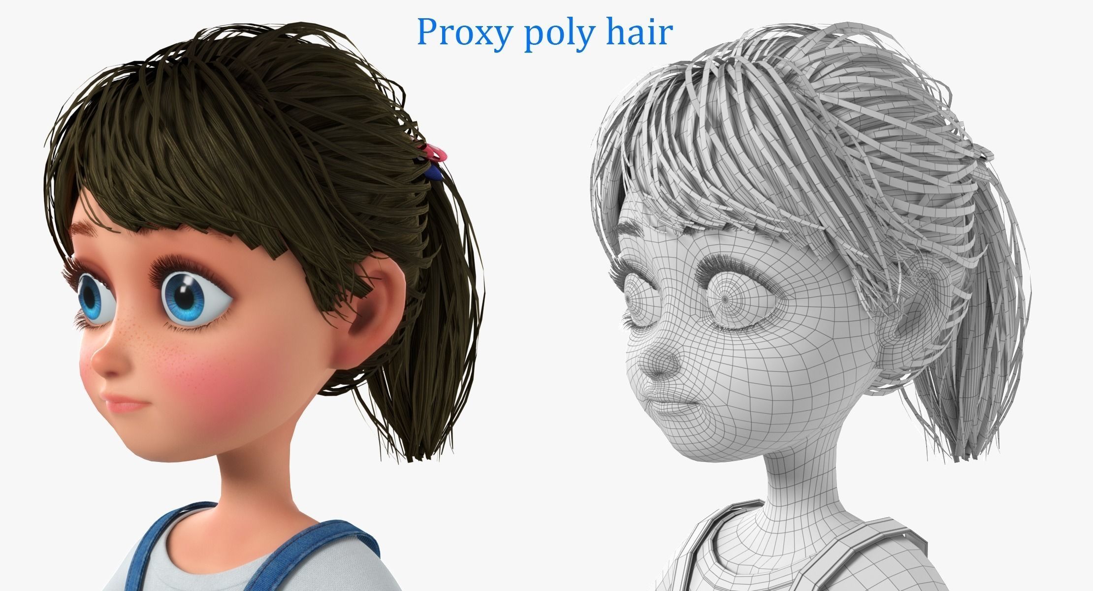 Cartoon Girl Rigged 3D model_14