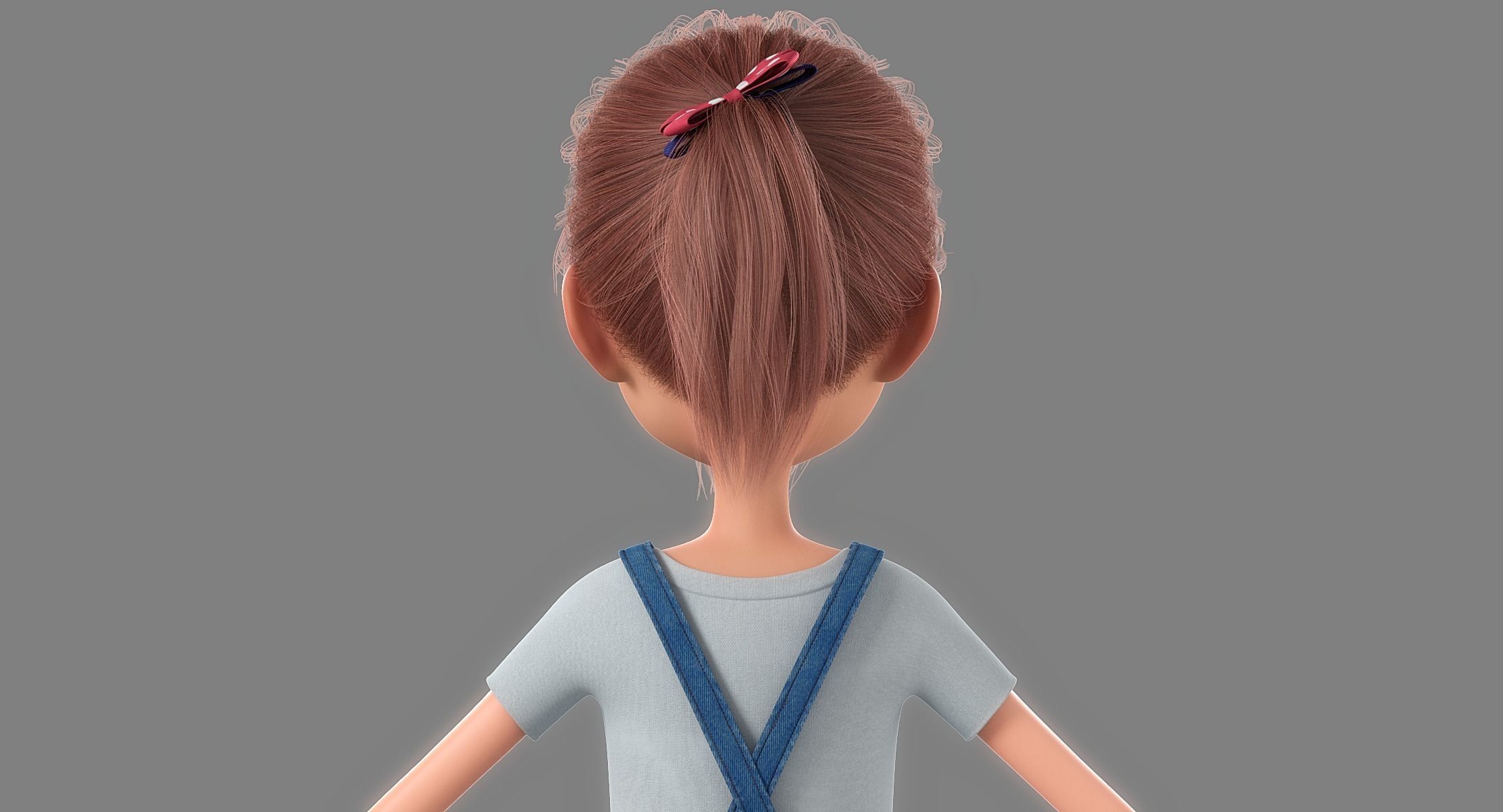 Cartoon Girl Rigged 3D model_5