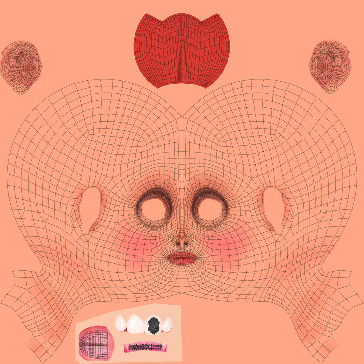 Cartoon Girl Rigged 3D model_18