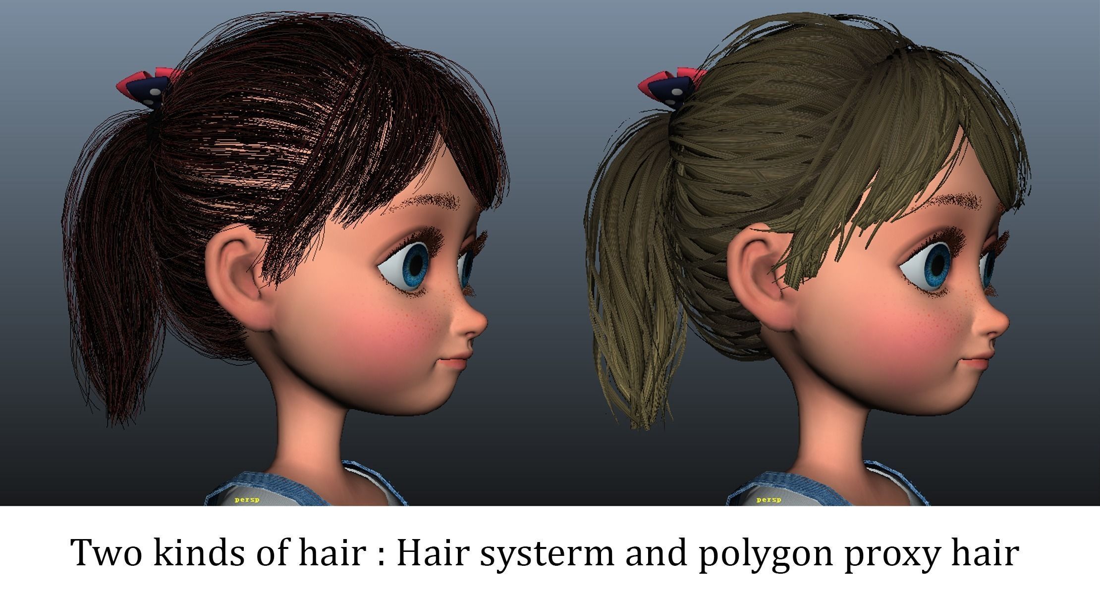 Cartoon Girl Rigged 3D model_15