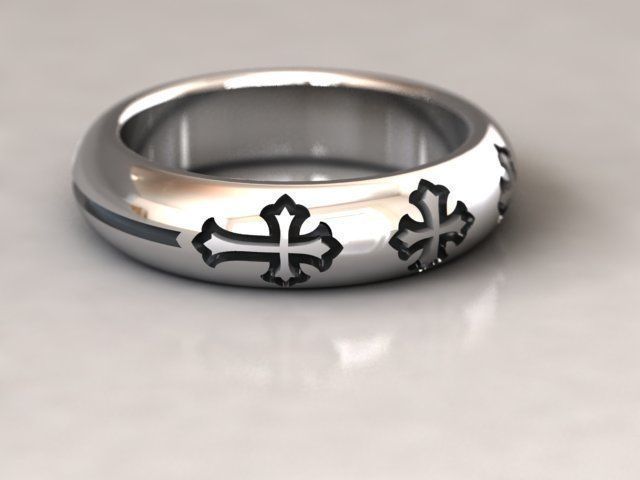 kengkod23 cross wedding ring 3D print model_6