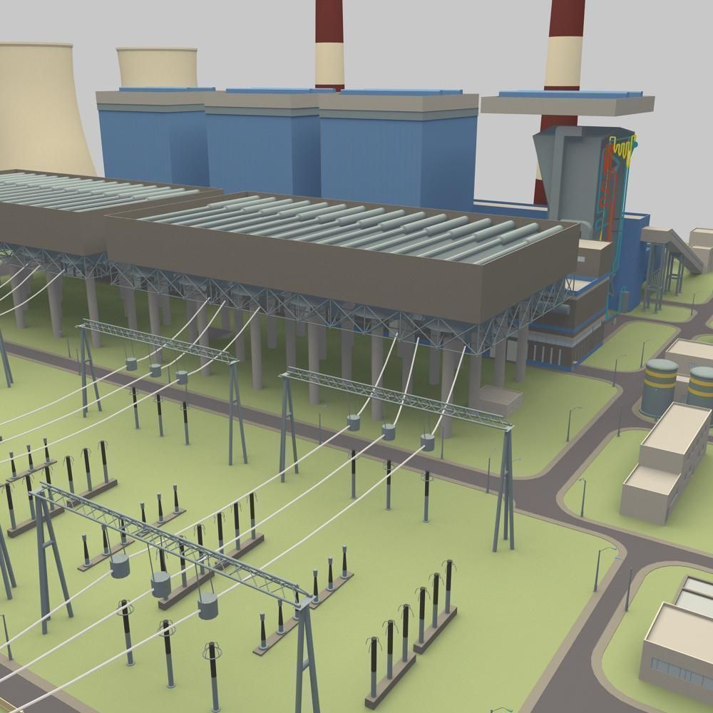 Thermal power station 3D model_10