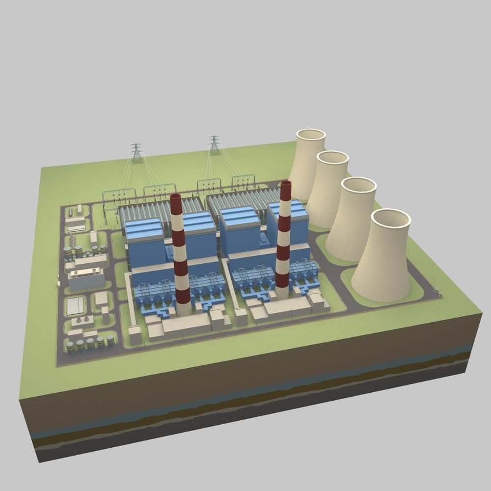 Thermal power station 3D model_1