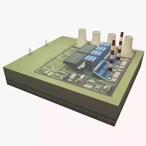 Thermal power station 3D model