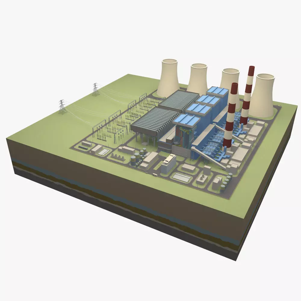 Thermal power station 3D model_0