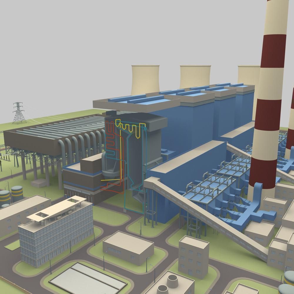 Thermal power station 3D model_6