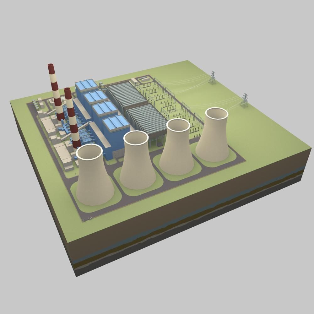 Thermal power station 3D model_2