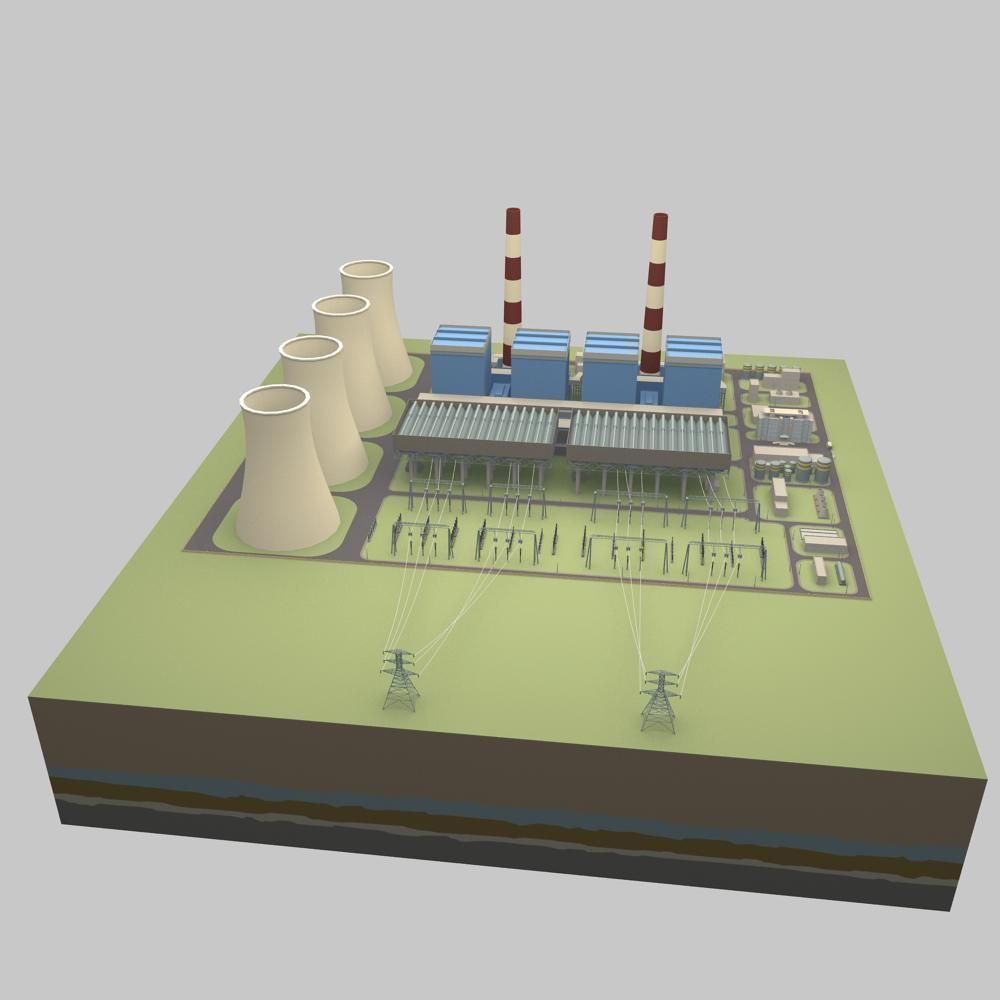 Thermal power station 3D model_3