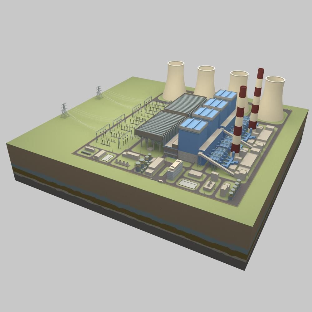 Thermal power station 3D model_4