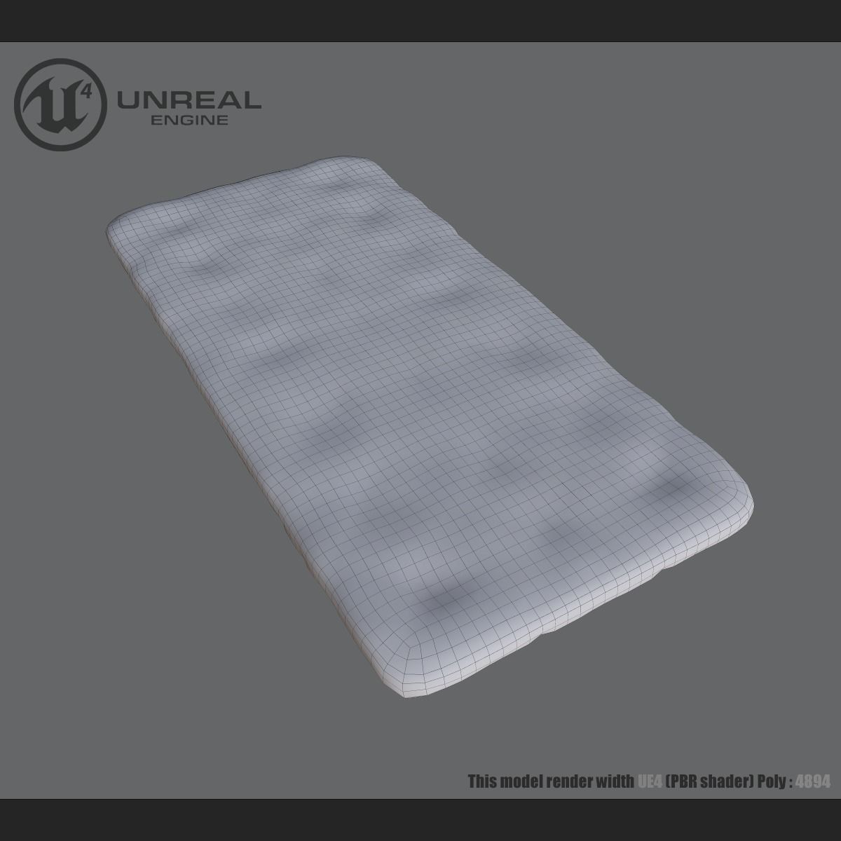 Mattress Old Low-poly 3D model_4