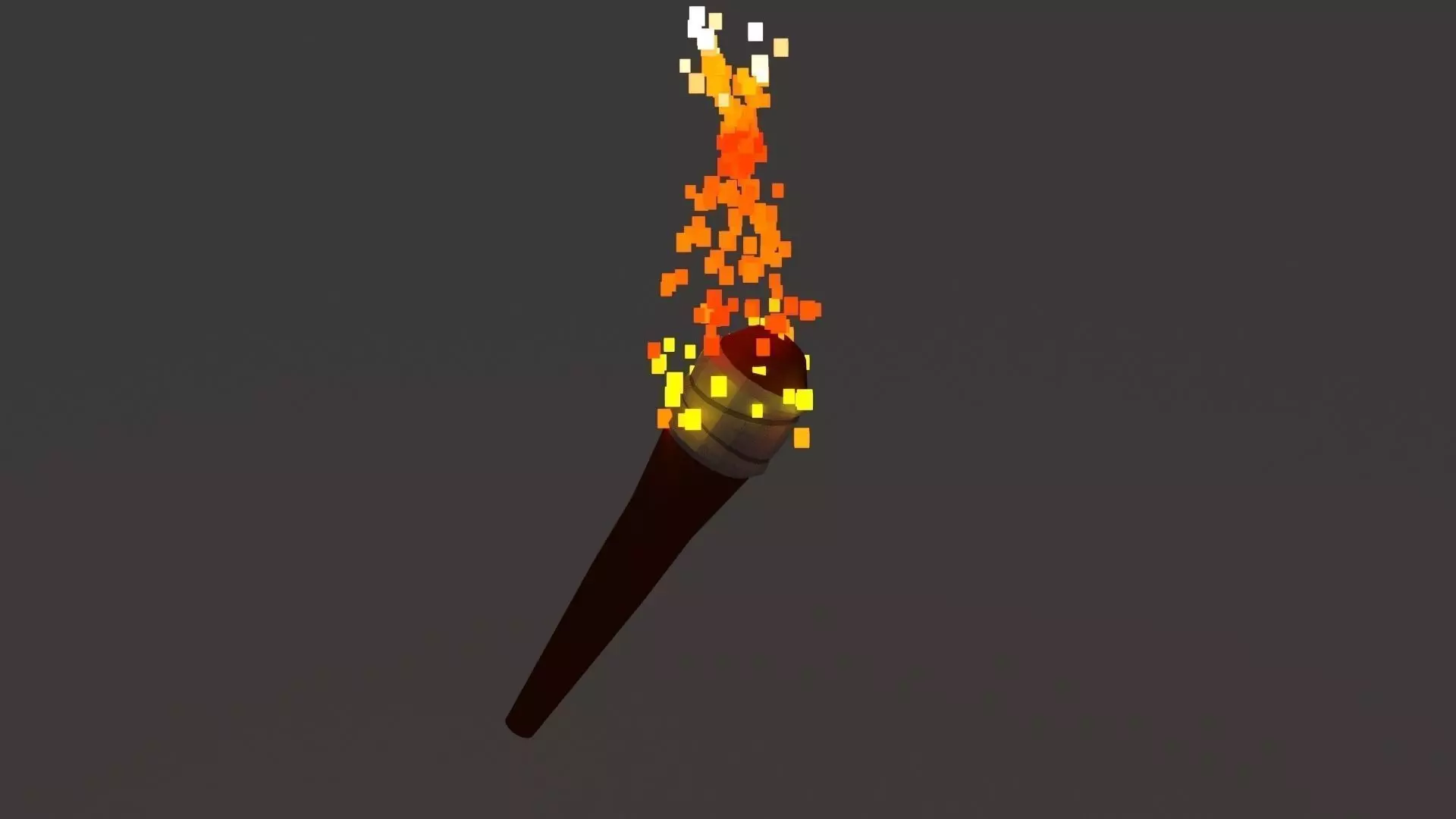 Low Poly Torch with Animated Fire Free low-poly 3D model